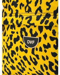 Желтый кожаный клатч с леопардовым принтом от Dvf Diane Von Furstenberg