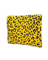 Желтый кожаный клатч с леопардовым принтом от Dvf Diane Von Furstenberg