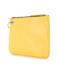 Желтый кожаный клатч с принтом от MSGM