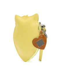 Желтый кожаный клатч с принтом от Sarah Chofakian