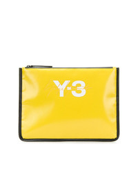 Желтый кожаный клатч с принтом от Y-3
