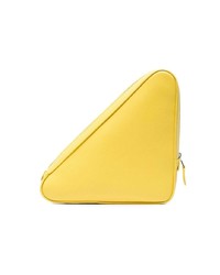 Желтый кожаный клатч с принтом от Balenciaga