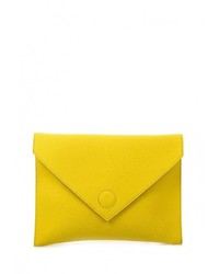 Желтый кожаный клатч от Befree