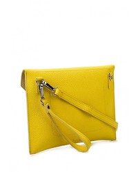 Желтый кожаный клатч от Befree