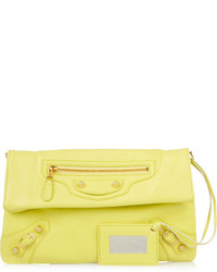 Желтый кожаный клатч от Balenciaga