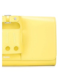 Желтый кожаный клатч от Perrin Paris
