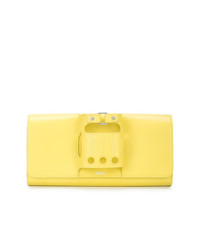 Желтый кожаный клатч от Perrin Paris