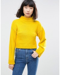 Желтый короткий свитер от Asos