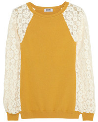 Женский желтый кружевной свитер от Moschino Cheap & Chic