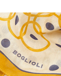 Желтый нагрудный платок с принтом от Boglioli
