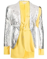Мужской желтый пиджак в стиле пэчворк от Comme Des Garcons Homme Plus