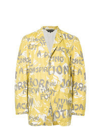 Желтый пиджак с принтом