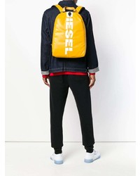 Мужской желтый рюкзак с принтом от Diesel