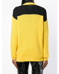 Женский желтый свитер с v-образным вырезом от Prada