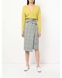 Женский желтый свитер с v-образным вырезом от Aula