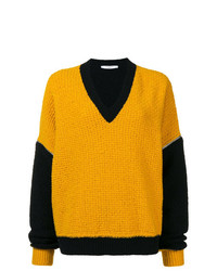 Женский желтый свитер с v-образным вырезом от Givenchy