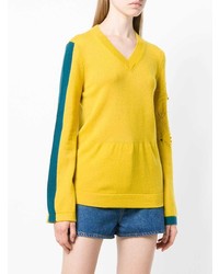 Женский желтый свитер с v-образным вырезом от Barrie