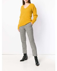 Женский желтый свитер с v-образным вырезом от Tela