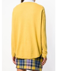 Женский желтый свитер с v-образным вырезом от Aspesi