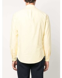 Мужской желтый свитер с воротником поло с вышивкой от Polo Ralph Lauren