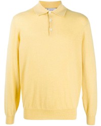 Мужской желтый свитер с воротником поло от Brunello Cucinelli