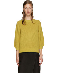 Женский желтый свитер с круглым вырезом из мохера от 3.1 Phillip Lim