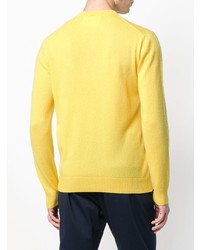 Мужской желтый свитер с круглым вырезом с принтом от Iceberg