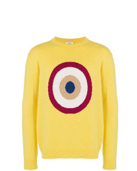 Мужской желтый свитер с круглым вырезом с принтом от Circled Be Different