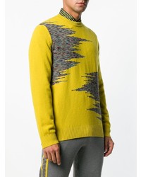 Мужской желтый свитер с круглым вырезом с принтом от Missoni