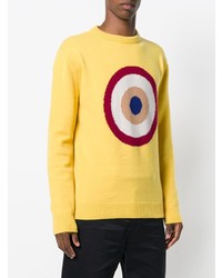 Мужской желтый свитер с круглым вырезом с принтом от Circled Be Different