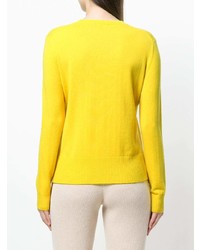 Женский желтый свитер с круглым вырезом с принтом от Cashmere In Love