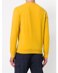 Мужской желтый свитер с круглым вырезом с принтом от Z Zegna