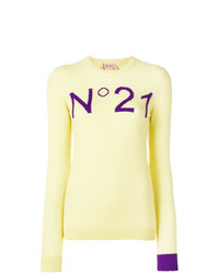 Женский желтый свитер с круглым вырезом с принтом от N°21