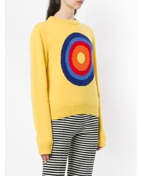 Женский желтый свитер с круглым вырезом с принтом от Circled Be Different
