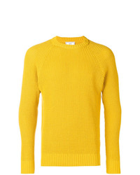 Мужской желтый свитер с круглым вырезом от AMI Alexandre Mattiussi