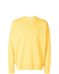 Мужской желтый свитер с круглым вырезом от AMI Alexandre Mattiussi