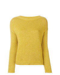 Женский желтый свитер с круглым вырезом от Aragona