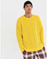 Мужской желтый свитер с круглым вырезом от ASOS DESIGN