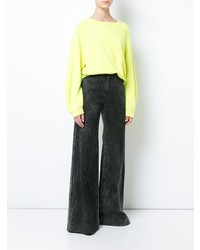 Женский желтый свитер с круглым вырезом от Adam Lippes