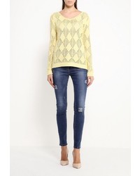 Женский желтый свитер с круглым вырезом от By Swan