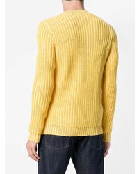 Мужской желтый свитер с круглым вырезом от Roberto Collina