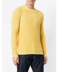 Мужской желтый свитер с круглым вырезом от Roberto Collina