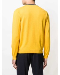 Мужской желтый свитер с круглым вырезом от Sun 68