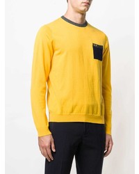 Мужской желтый свитер с круглым вырезом от Sun 68