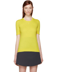Женский желтый свитер с круглым вырезом от Courreges