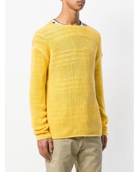 Мужской желтый свитер с круглым вырезом от Ermanno Scervino