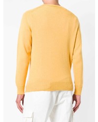 Мужской желтый свитер с круглым вырезом от Eleventy