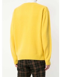 Мужской желтый свитер с круглым вырезом от H Beauty&Youth