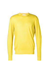 Мужской желтый свитер с круглым вырезом от Cruciani