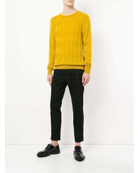 Мужской желтый свитер с круглым вырезом от Zambesi